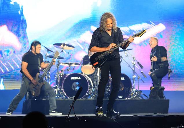 A banda Metallica no palco principal durante o show mais esperado do primeiro dia da 6ª edição do Lollapalooza A banda Metallica no palco principal durante o show mais esperado do primeiro dia da 6ª edição do Lollapalooza