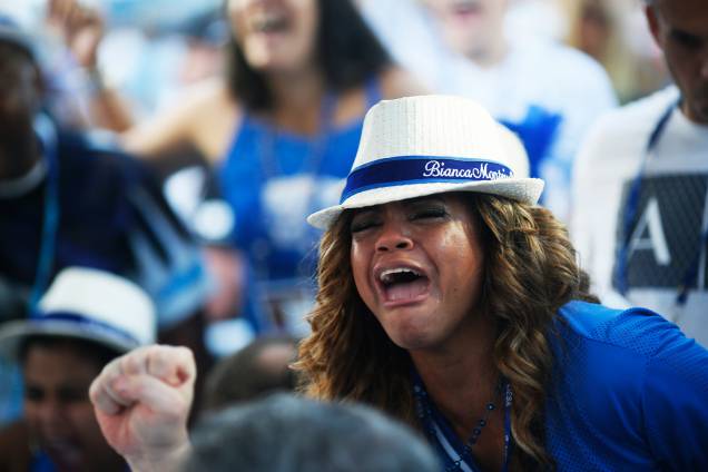 A rainha de bateria da Portela, Bianca Monteiro, durante apuração dos desfiles das escolas de samba do Grupo Especial, no Sambódromo da Marquês de Sapucaí - 01/03/2017 A rainha de bateria da Portela, Bianca Monteiro, durante apuração dos desfiles das escolas de samba do Grupo Especial, no Sambódromo da Marquês de Sapucaí - 01/03/2017