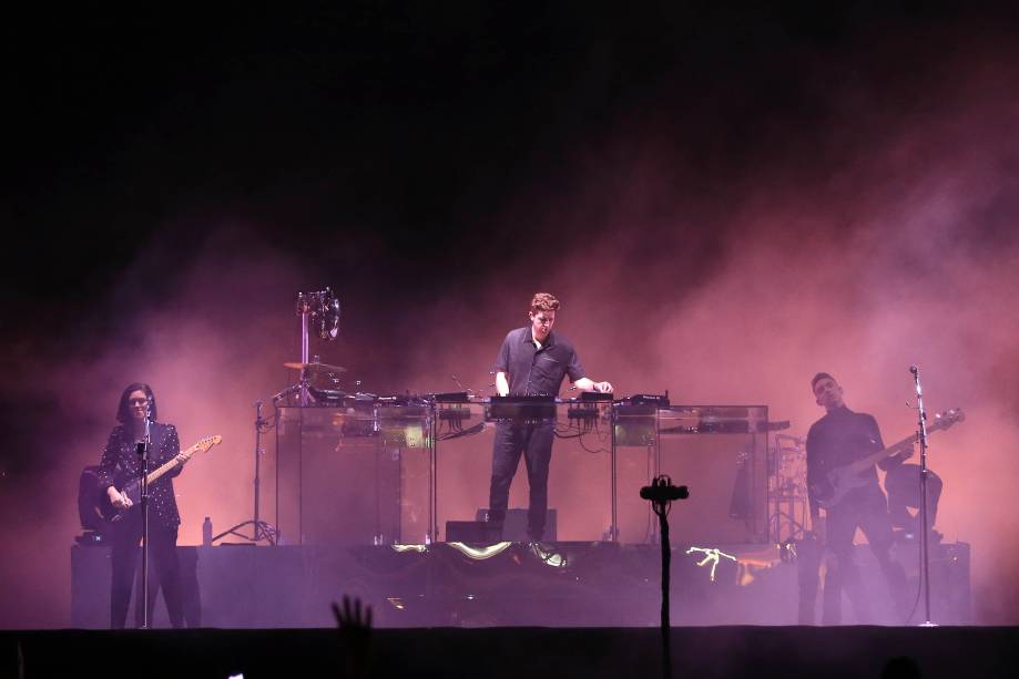 O show banda britânica The xx na primeira noite do Lollapalooza, no autódromo de Interlagos