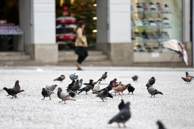 A Praça do Patriarca vazia, região central de São Paulo, durante a paralisação dos transportes públicos - 28/04/2017 A Praça do Patriarca vazia, região central de São Paulo, durante a paralisação dos transportes públicos - 28/04/2017