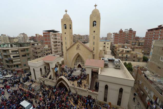 Vista geral da igreja copta Mar Girgis, na cidade de Tanta, ao norte do Cairo, no Egito. Um atentado a bomba atingiu fiéis que celebravam o Domingo de Ramos no local - 09/04/2017 Vista geral da igreja copta Mar Girgis, na cidade de Tanta, ao norte do Cairo, no Egito. Um atentado a bomba atingiu fiéis que celebravam o Domingo de Ramos no local - 09/04/2017