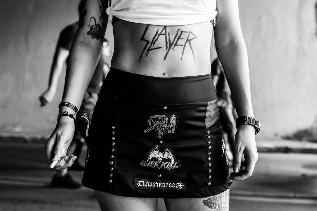 Fã da banda Slayer durante a segunda edição do Maximus Festival São Paulo, no autódromo de Interlagos, zona sul da cidade e reúne as principais bandas nacionais e internacionais do cenário do rock mundial - 13/05/2017 Fã da banda Slayer durante a segunda edição do Maximus Festival São Paulo, no autódromo de Interlagos, zona sul da cidade e reúne as principais bandas nacionais e internacionais do cenário do rock mundial - 13/05/2017