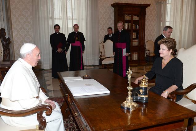 A presidente Dilma Rousseff durante audiência com o Papa Francisco, no Vaticano - 20/03/2013 A presidente Dilma Rousseff durante audiência com o Papa Francisco, no Vaticano - 20/03/2013