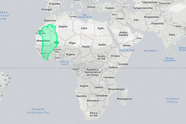 Plataforma compara tamanhos de países
