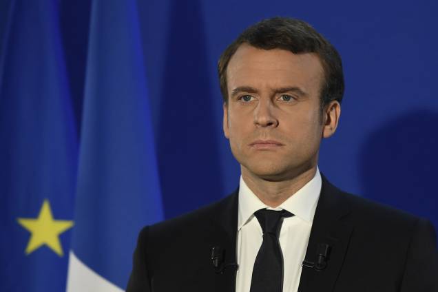 Emmanuel Macron, presidente eleito da França, discursa na sede da sua campanha após os primeiros resultados do segundo turno das eleições presidenciais em Paris - 07/05/2017 Emmanuel Macron, presidente eleito da França, discursa na sede da sua campanha após os primeiros resultados do segundo turno das eleições presidenciais em Paris - 07/05/2017
