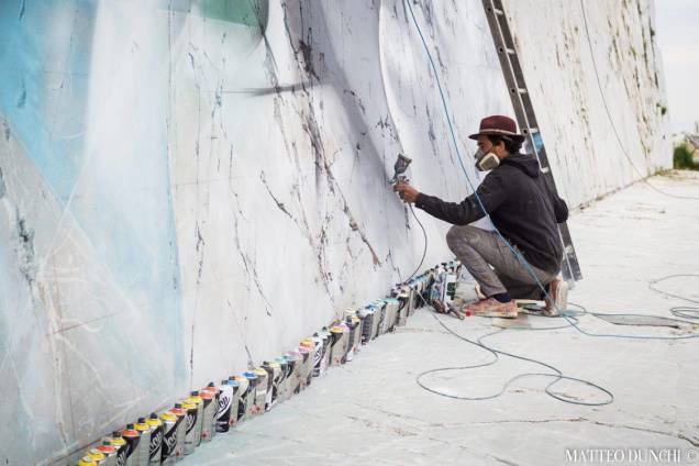 Novo mural do artista plástico Kobra em Carrara, Itália Novo mural do artista plástico Kobra em Carrara, Itália