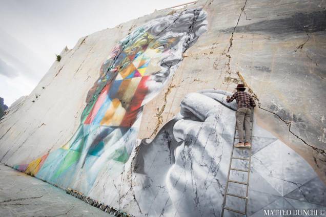 Novo mural do artista plástico Kobra em Carrara, Itália Novo mural do artista plástico Kobra em Carrara, Itália