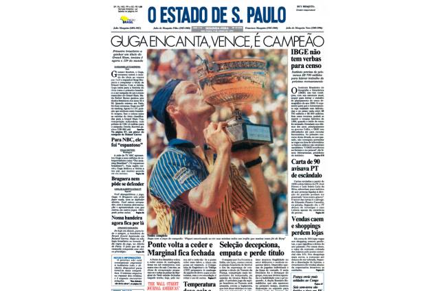 Gustavo Kuerten em Roland Garros (1997) - Jornal O Estado de S. Paulo - 09/09/1997 Gustavo Kuerten em Roland Garros (1997) - Jornal O Estado de S. Paulo - 09/09/1997