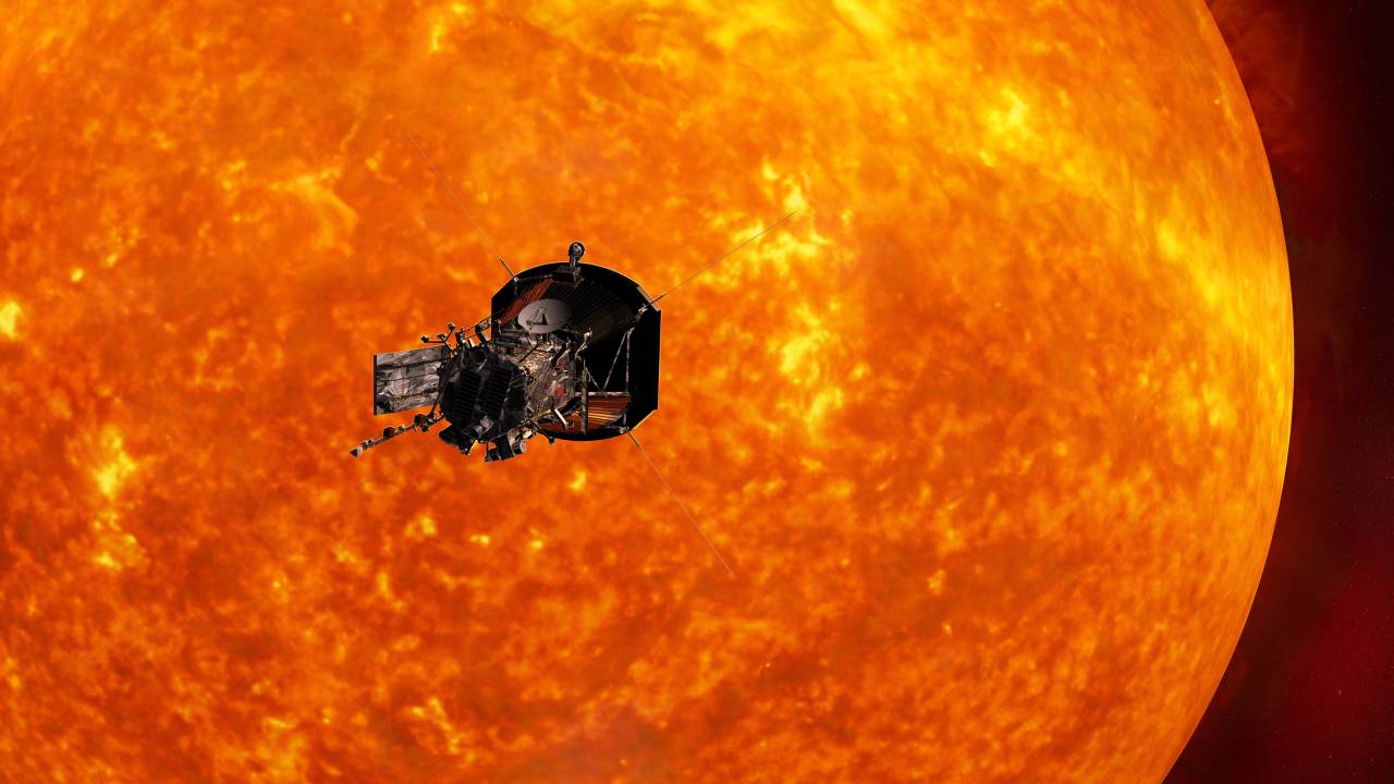 Ilustração do Solar Probe Plus que ficará a 616 milhões de quilômetros do Sol, a maior aproximação já feita.