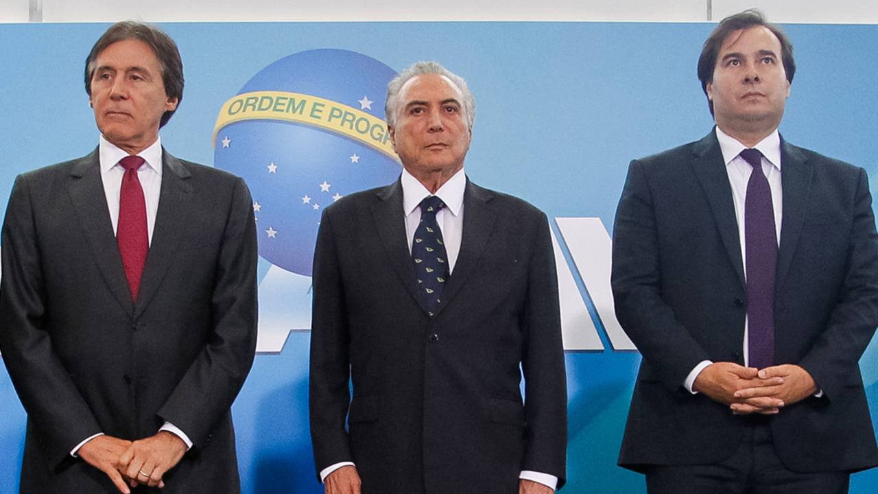 Eunício, Temer e Maia
