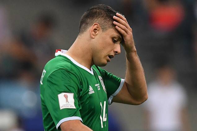 O jogador Javier Hernandez do México durante a partida contra Alemanha, válida pelas semifinais da Copa das Confederações 2017 - 29/06/2017 O jogador Javier Hernandez do México durante a partida contra Alemanha, válida pelas semifinais da Copa das Confederações 2017 - 29/06/2017
