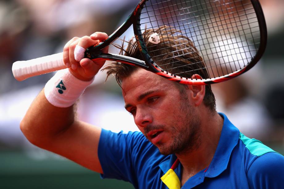 O tenista suíço Stan Wawrinka durante partida contra o espanhol Rafael Nadal na final de Roland Garros - 11/06/2017