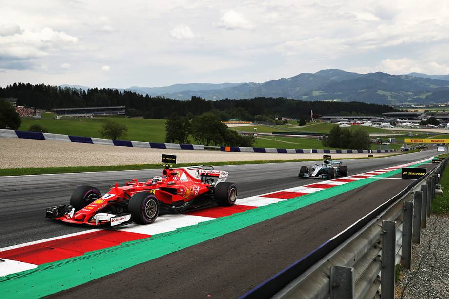 Kimi Raikkonen, da Ferrari, durante o GP da Áustria