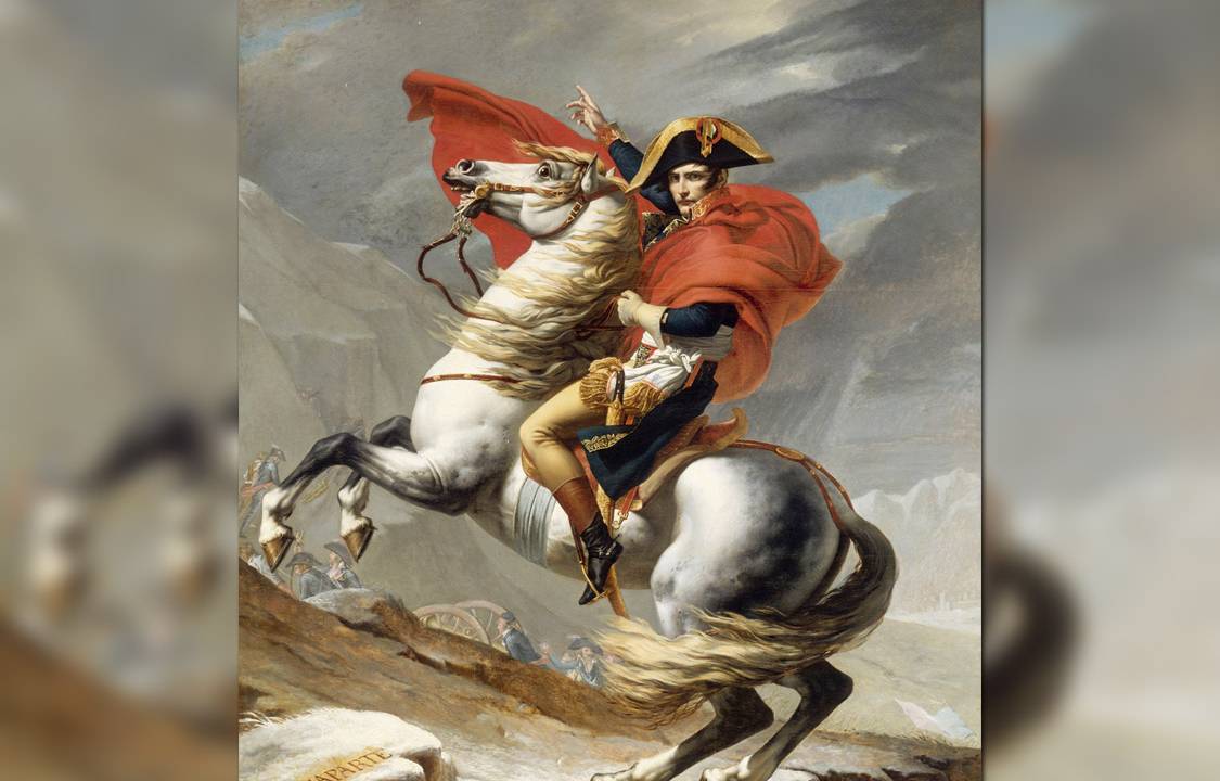 Napoleão atravessando os Alpes: qual era realmente a cor do cavalo do dele?