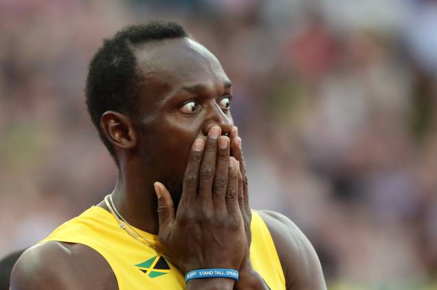 Usain Bolt se prepara para prova do Mundial de Atletismo, em Londres Usain Bolt se prepara para prova do Mundial de Atletismo, em Londres