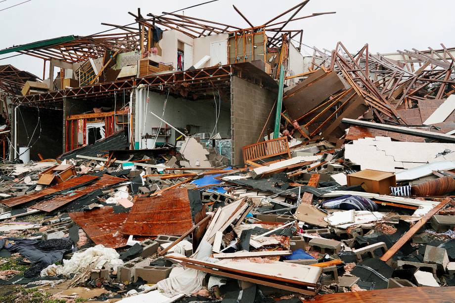 Passagem de furacão Harvey deixa rastro de destruição em Rockport, Texas (EUA) - 27/08/2017