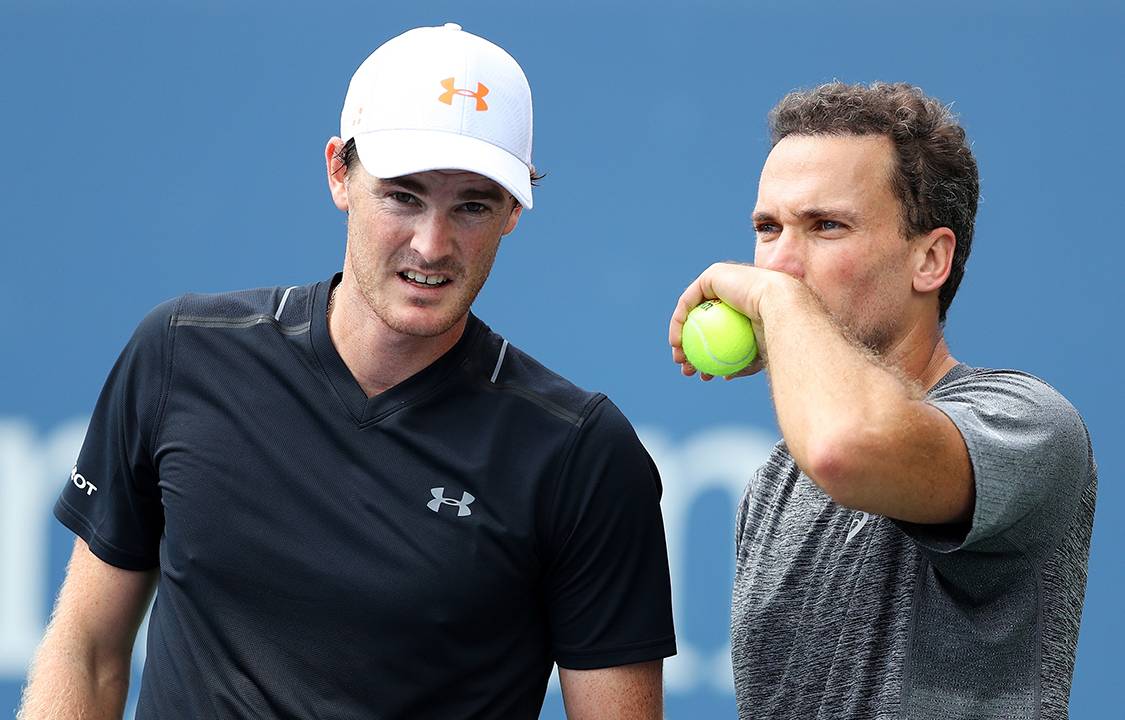 Jamie Murray e Bruno Soares, durante partida contra Julian Knowle e Alexander Peya, válida pelo US Open 2017