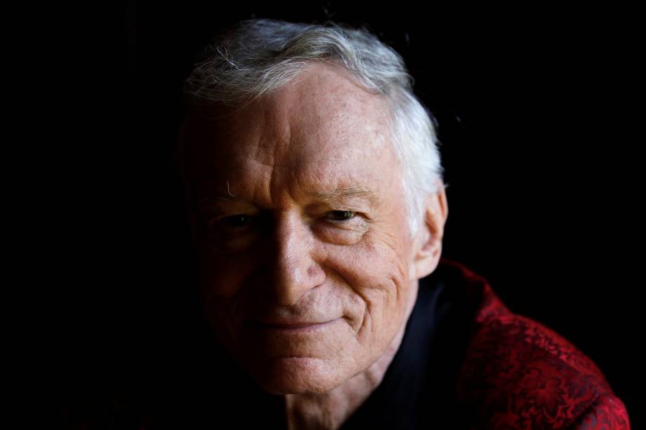 Hugh Hefner &eacute; retratado na mans&atilde;o da Playboy, em Los Angeles, no estado americano da Calif&oacute;rnia - 27/07/2010