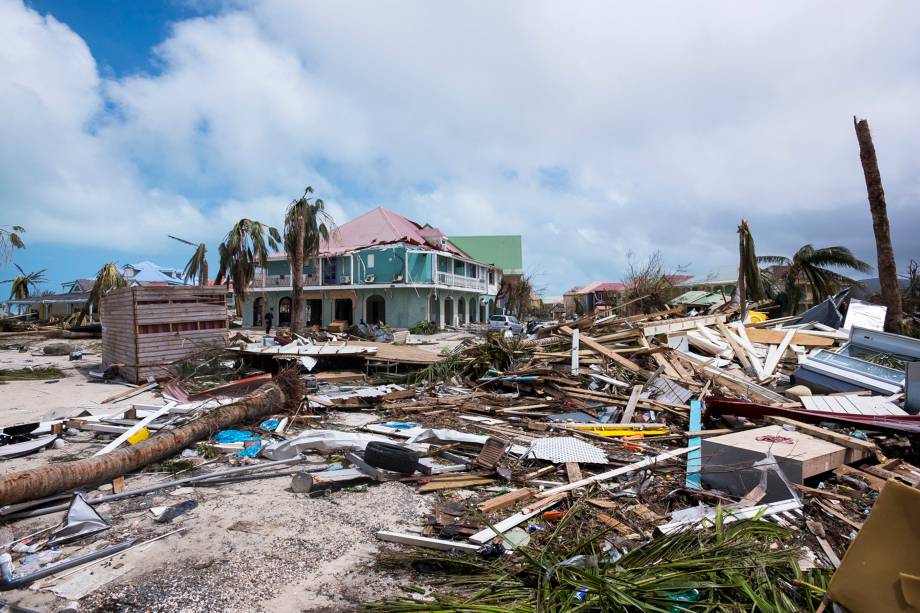 Danos causados em Orient Bay em Saint-Martin, após a passagem do furacão Irma - 07/09/2017