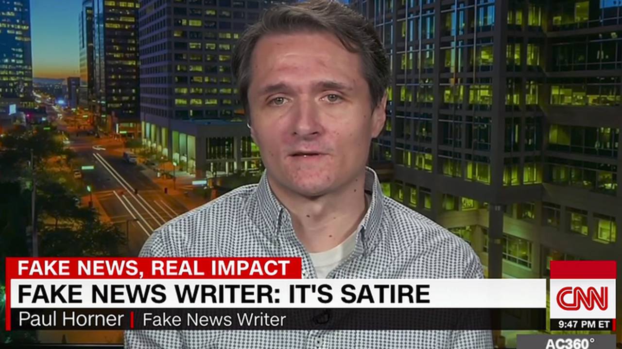 Paul Horner durante entrevista para a CNN