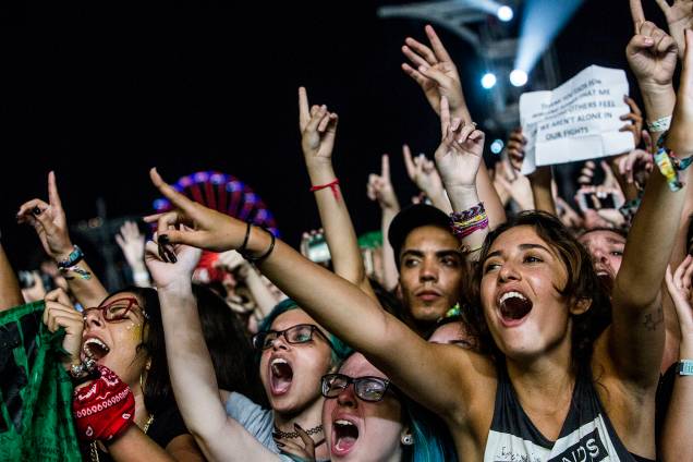 Público durante o show da banda Maroon 5 no Palco Mundo, no primeiro dia de Rock in Rio - 15/09/2017 Público durante o show da banda Maroon 5 no Palco Mundo, no primeiro dia de Rock in Rio - 15/09/2017