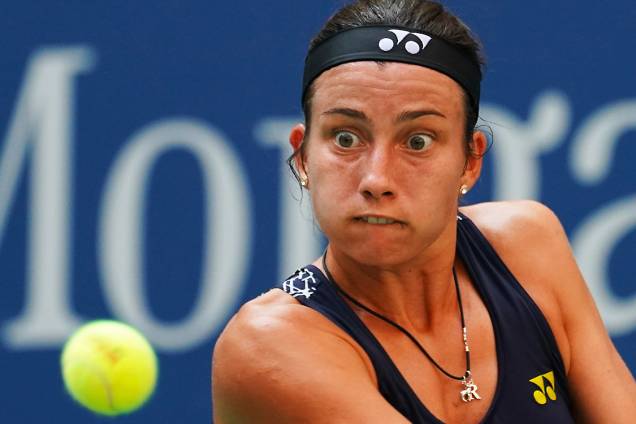 Anastasija Sevastova, da Letônia, durante partida contra a americana Sloane Stephens, no US Open, em Nova York Anastasija Sevastova, da Letônia, durante partida contra a americana Sloane Stephens, no US Open, em Nova York