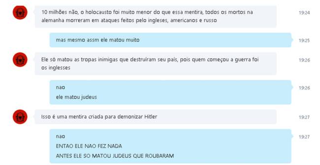 Reprodução da conversa do Skype