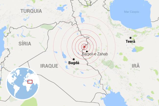 Terremoto na fronteira entre Irã e Iraque