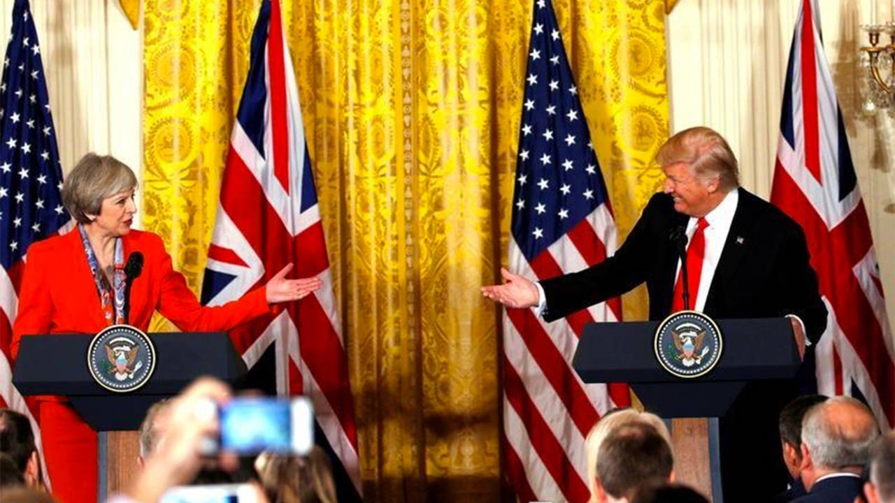 Theresa May e Donald Trump