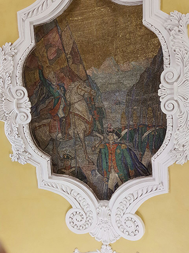 Quadro localizado em estação de metrô na Rússia Quadro localizado em estação de metrô na Rússia