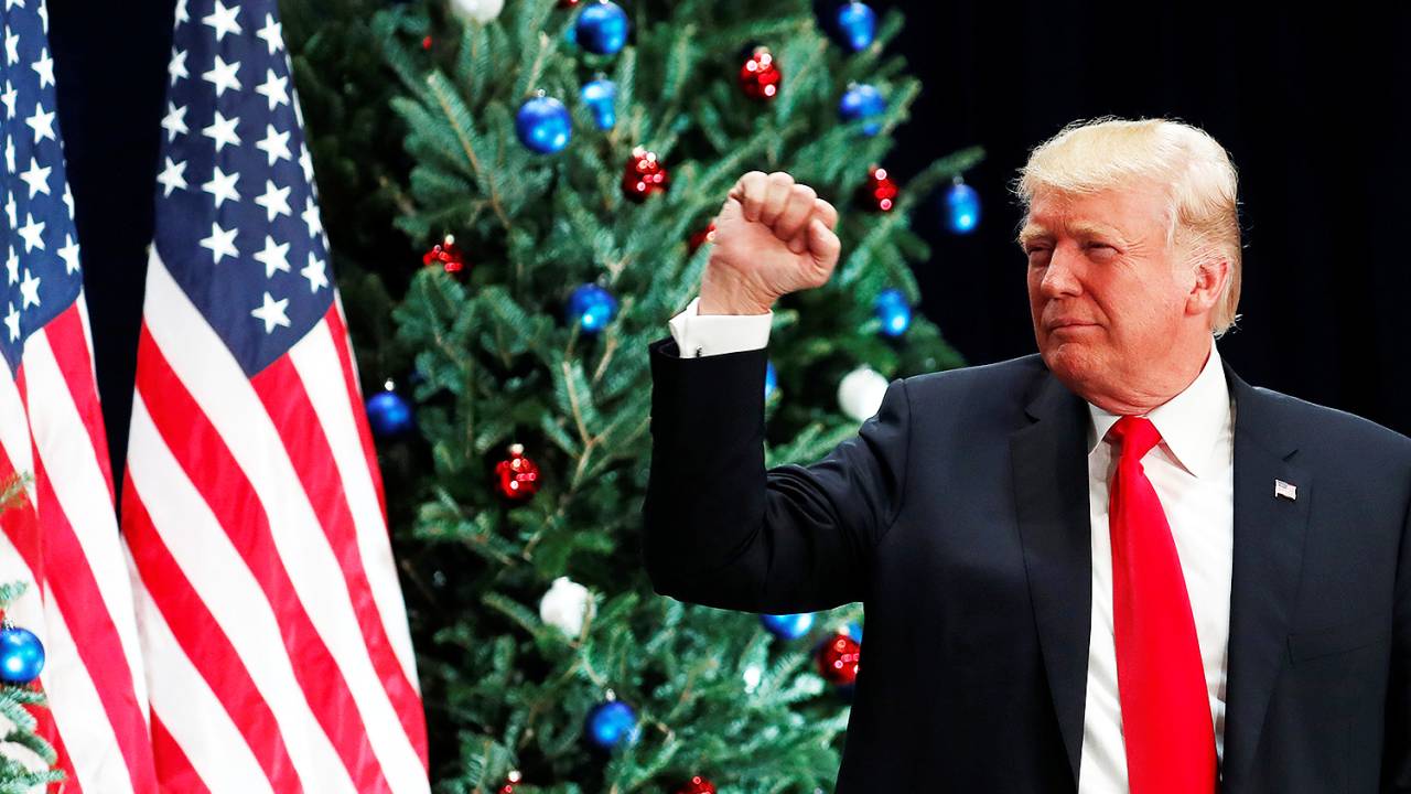 O presidente dos Estados Unidos, Donald Trump, realiza pronunciamento sobre a reforma tributária, em Saint Louis, cidade localizada no estado americano do Missouri - 29/11/2017