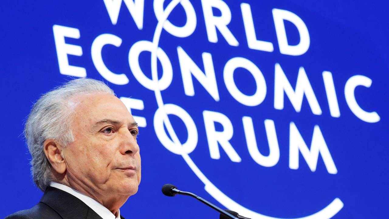 O presidente da República, Michel Temer, participa do Fórum Econômico Mundial, realizado em Davos, na Suíça - 24/01/2018