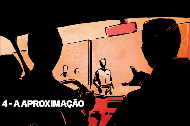 4 - A aproximação: por volta das 11h30, o empresário chegou à sede de sua transportadora num veículo branco alugado, dirigido por seu motorista. Roberto do PT e o seu funcionário notaram a presença do homem suspeito, mas não desconfiaram que estavam prestes a cair numa emboscada