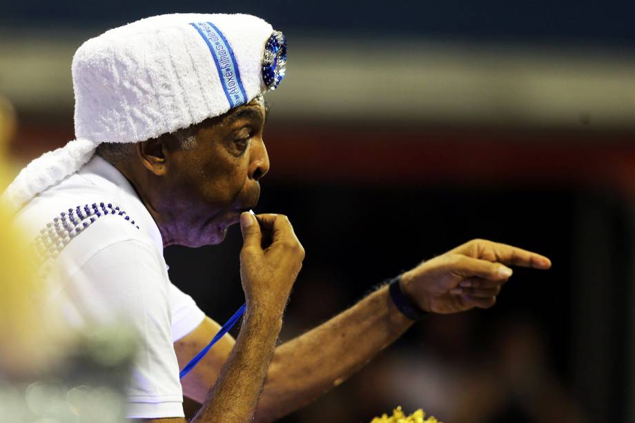 O cantor e compositor Gilberto Gil durante desfile da escola de samba Vai-Vai, no Sambódromo do Anhembi, em São Paulo (SP) - 11/02/2018 O cantor e compositor Gilberto Gil durante desfile da escola de samba Vai-Vai, no Sambódromo do Anhembi, em São Paulo (SP) - 11/02/2018