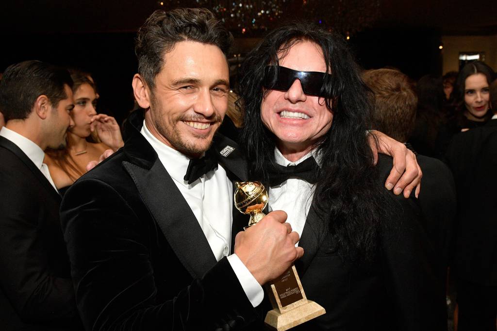 James Franco e Tommy Wiseau após vitória do ator no Globo de Ouro 2018