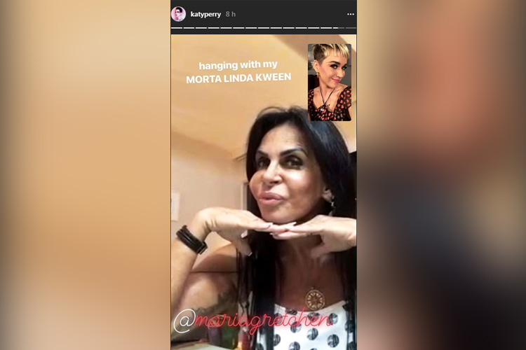 Katy Perry e Gretchen no stories do Instagram