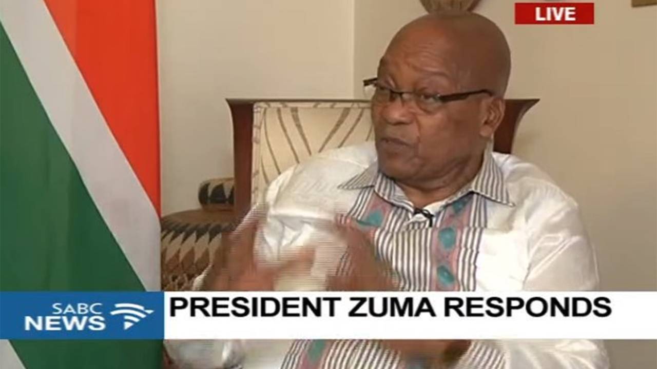 Jacob Zuma faz pronunciamento na TV