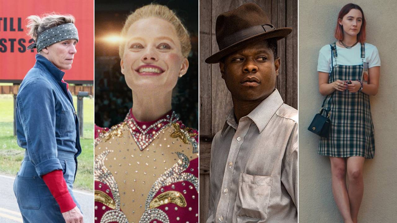 Montagem dos filmes: "Três Anúncios Sobre Um Crime", "Eu, Tonya", "Mudbond" e "Ladybird"