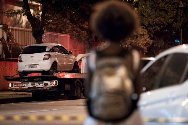 Carro onde a vereadora Marielle Franco (PSOL-RJ) foi executada no Rio de Janeiro - 15/03/2018 Carro onde a vereadora Marielle Franco (PSOL-RJ) foi executada no Rio de Janeiro - 15/03/2018