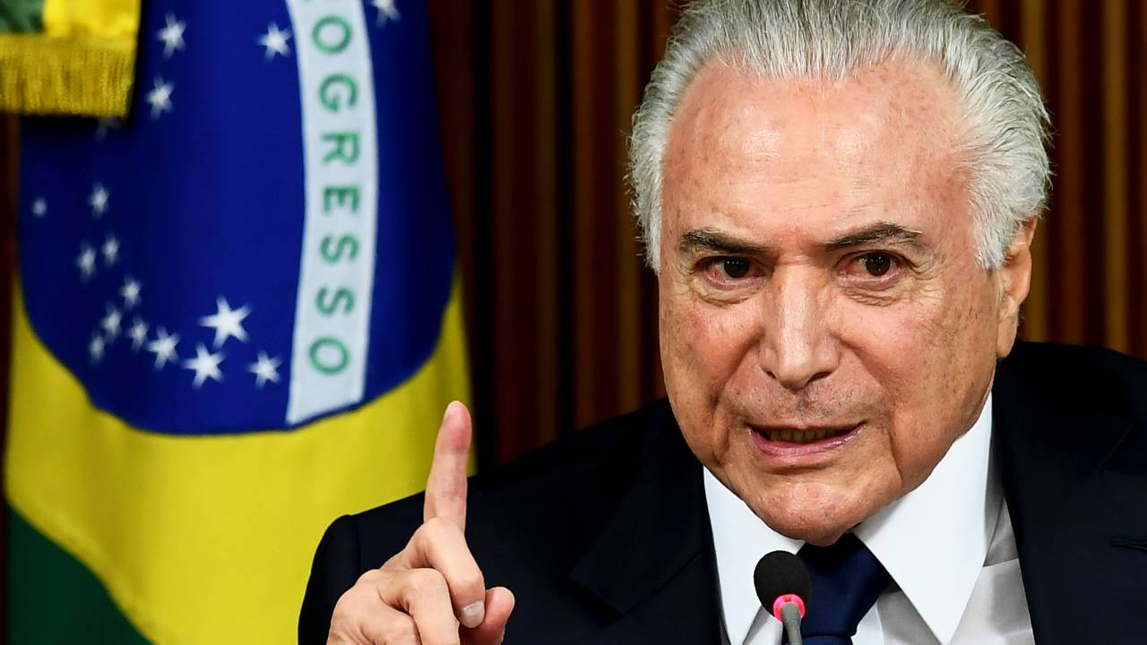 O presidente da República, Michel Temer, discursa durante encontro com prefeitos de sete capitais, em Brasília (DF), para discutir estratégias de combate à violência - 07/03/2018
