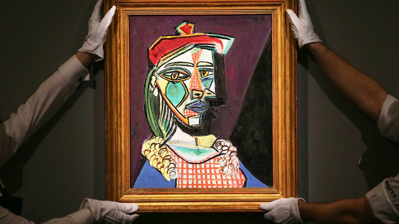 Obra 'Mulher com boina e vestido xadrez' (Marie-Thérèse Walter), de 1937, pintada por Pablo Picasso - 22/02/2018