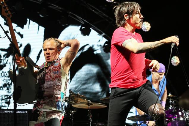 A banda Red Hot Chili Peppers fecha a primeira noite de shows do Lollapalooza 2018, realizado no Autódromo de Interlagos, zona sul da capital paulista - 23/03/2018 A banda Red Hot Chili Peppers fecha a primeira noite de shows do Lollapalooza 2018, realizado no Autódromo de Interlagos, zona sul da capital paulista - 23/03/2018