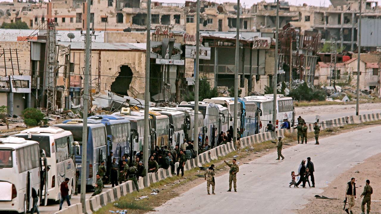 Evacuação em Ghouta, Damasco