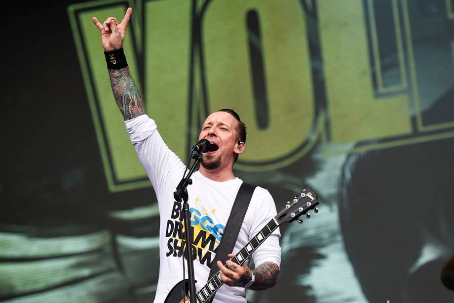 Show da banda Volbeat, no palco Onix, no primeiro dia do Lollapalooza 2018, em São Paulo -23/03/2018