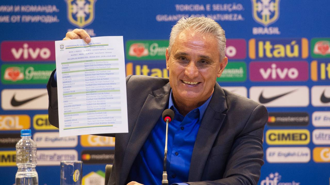 O técnico da Seleção Brasileira, Tite, durante a convocação dos 23 jogadores para a Copa do Mundo da Rússia - 14/05/2018
