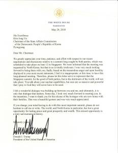 Carta de Trump para Kim Jong-un