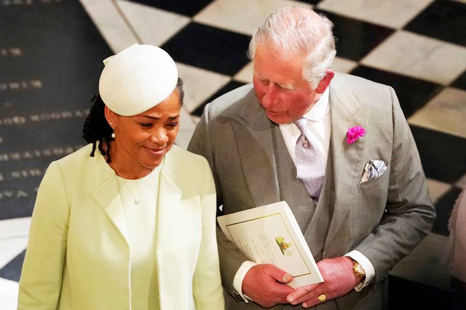 Príncipe Charles e Doria Ragland, mãe de Meghan Markle, durante a cerimônia de casamento em Windsor - 19/05/2018 Príncipe Charles e Doria Ragland, mãe de Meghan Markle, durante a cerimônia de casamento em Windsor - 19/05/2018