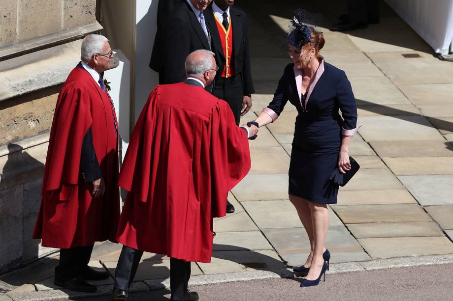 Sarah Ferguson chega ao Castelo de Windsor para participar de cerimônia de casamento entre Harry e Meghan Markle - 19/05/2018 Sarah Ferguson chega ao Castelo de Windsor para participar de cerimônia de casamento entre Harry e Meghan Markle - 19/05/2018