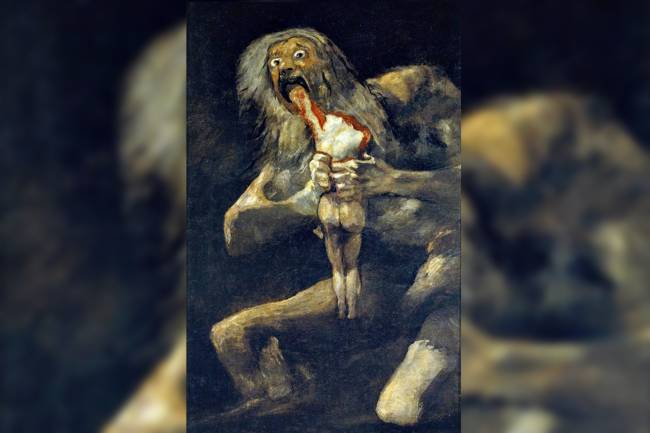 Saturno devorando a um de seus filhos (1819-1823), do pintor espanhol Francisco Goya (1746-1823) Saturno devorando a um de seus filhos (1819-1823), do pintor espanhol Francisco Goya (1746-1823)
