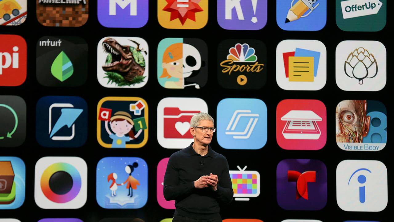 O CEO da Apple, Tim Cook, durante a conferência anual da Apple para desenvolvedores (WWDC), realizado no estado americano da Califórnia - 04/06/2018